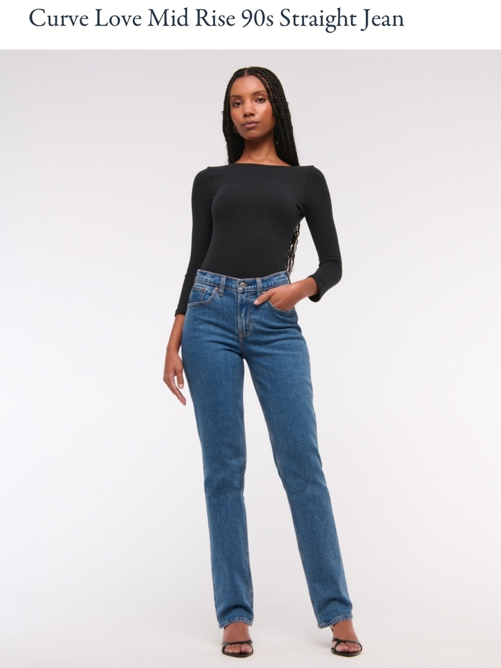 NWOT Curve Love Mid Rise 90s Straight Jean!